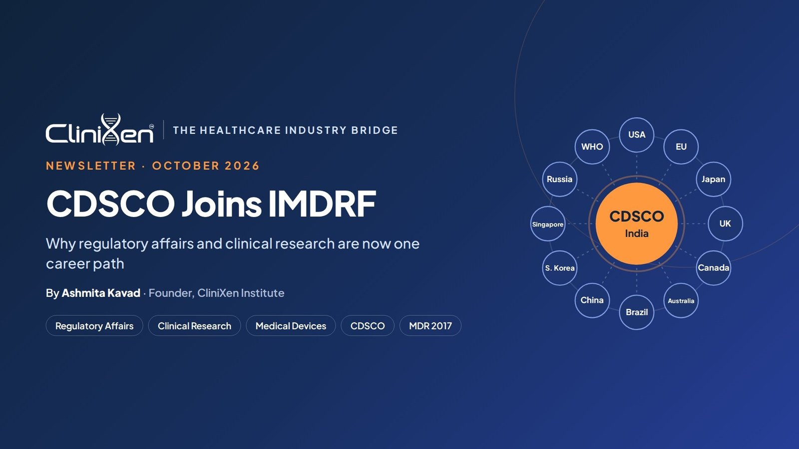 CDSCO Joins IMDRF: Regulatory Affairs and Clinical Research Careers in India